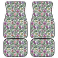 Tropical Cattleya Pattern Print Front and Back Car Floor Mats