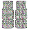 Tropical Cattleya Pattern Print Front and Back Car Floor Mats