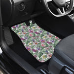 Tropical Cattleya Pattern Print Front and Back Car Floor Mats