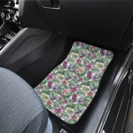 Tropical Cattleya Pattern Print Front and Back Car Floor Mats