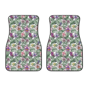 Tropical Cattleya Pattern Print Front Car Floor Mats