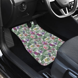 Tropical Cattleya Pattern Print Front Car Floor Mats