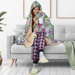 Tropical Cattleya Pattern Print Hooded Blanket