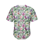 Tropical Cattleya Pattern Print Men's Baseball Jersey