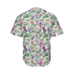 Tropical Cattleya Pattern Print Men's Baseball Jersey