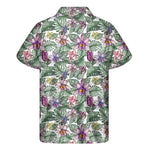 Tropical Cattleya Pattern Print Men's Short Sleeve Shirt