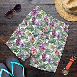 Tropical Cattleya Pattern Print Men's Shorts