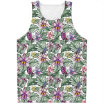 Tropical Cattleya Pattern Print Men's Tank Top