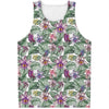 Tropical Cattleya Pattern Print Men's Tank Top