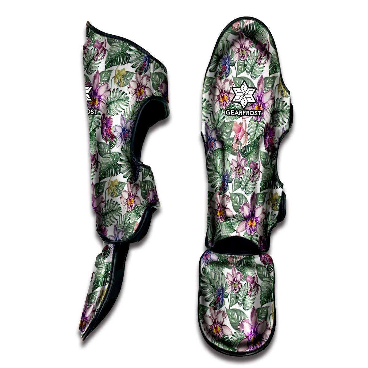 Tropical Cattleya Pattern Print Muay Thai Shin Guard