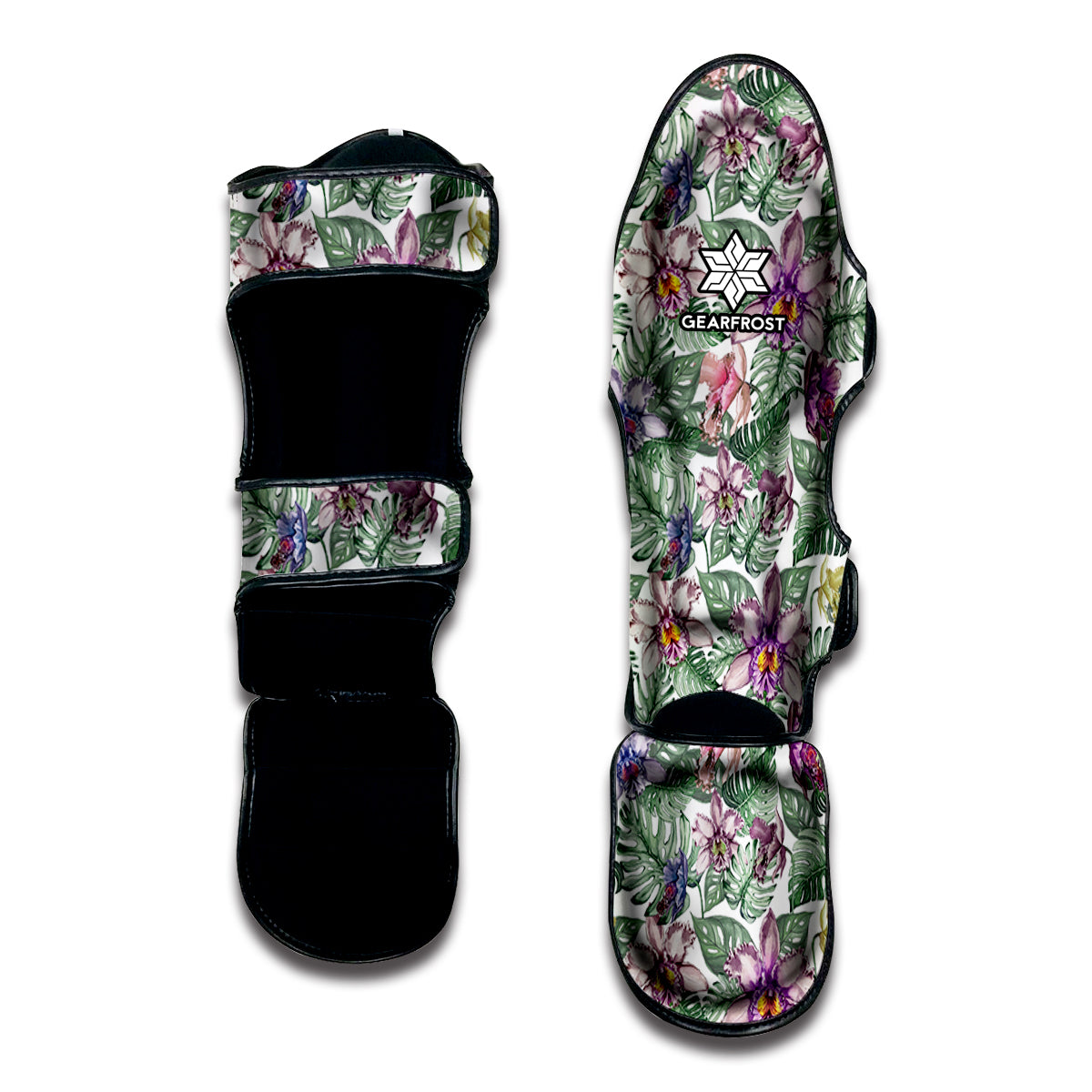 Tropical Cattleya Pattern Print Muay Thai Shin Guard