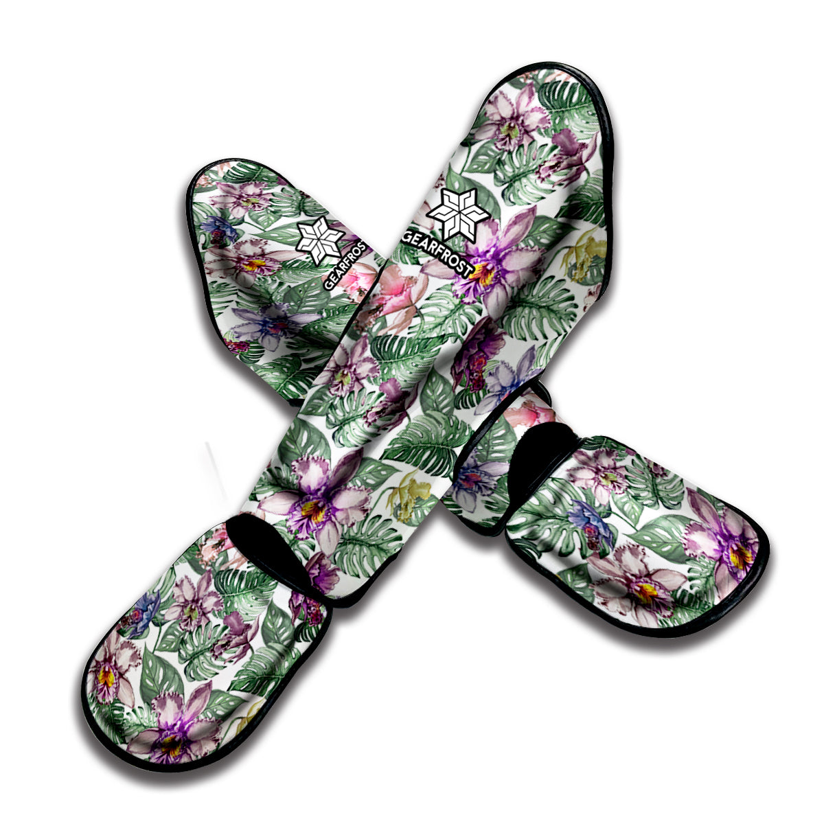 Tropical Cattleya Pattern Print Muay Thai Shin Guard