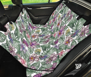 Tropical Cattleya Pattern Print Pet Car Back Seat Cover