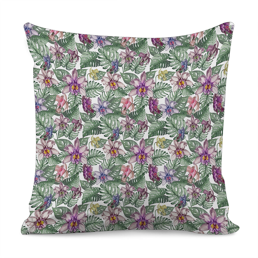 Tropical Cattleya Pattern Print Pillow Cover