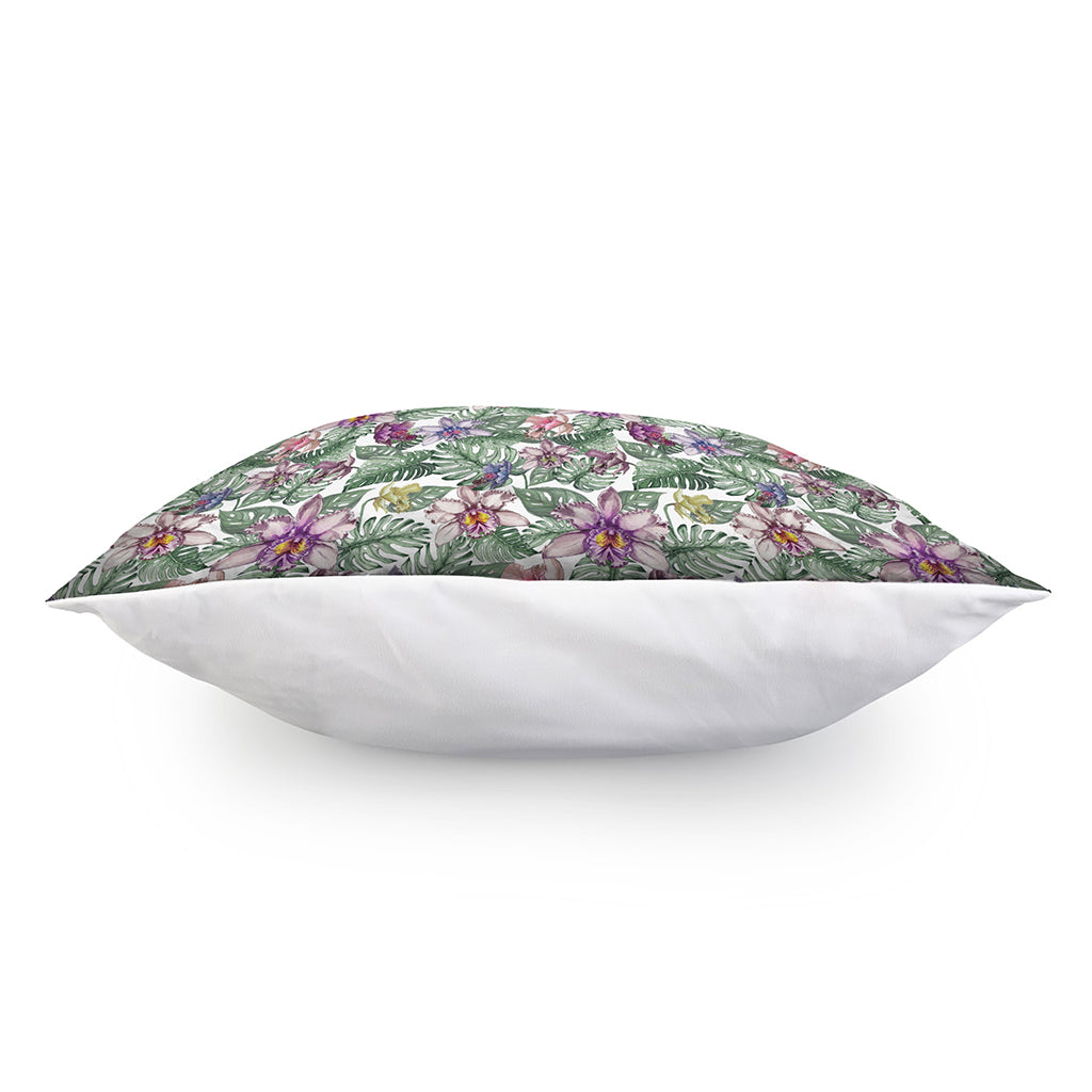 Tropical Cattleya Pattern Print Pillow Cover