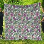 Tropical Cattleya Pattern Print Quilt