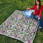 Tropical Cattleya Pattern Print Quilt