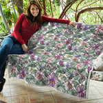 Tropical Cattleya Pattern Print Quilt