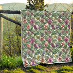 Tropical Cattleya Pattern Print Quilt