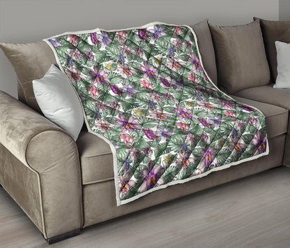 Tropical Cattleya Pattern Print Quilt