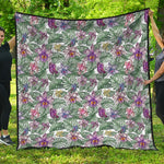 Tropical Cattleya Pattern Print Quilt