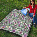 Tropical Cattleya Pattern Print Quilt