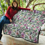 Tropical Cattleya Pattern Print Quilt