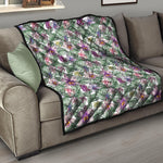 Tropical Cattleya Pattern Print Quilt