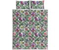 Tropical Cattleya Pattern Print Quilt Bed Set