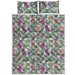 Tropical Cattleya Pattern Print Quilt Bed Set
