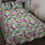 Tropical Cattleya Pattern Print Quilt Bed Set