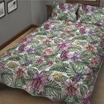 Tropical Cattleya Pattern Print Quilt Bed Set