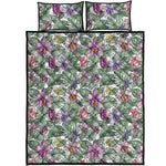 Tropical Cattleya Pattern Print Quilt Bed Set