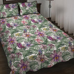 Tropical Cattleya Pattern Print Quilt Bed Set