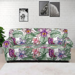 Tropical Cattleya Pattern Print Sofa Cover