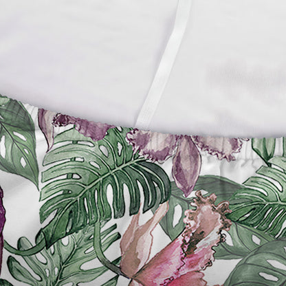Tropical Cattleya Pattern Print Sofa Cover