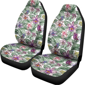 Tropical Cattleya Pattern Print Universal Fit Car Seat Covers