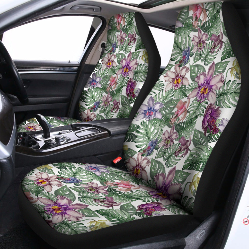 Tropical Cattleya Pattern Print Universal Fit Car Seat Covers