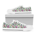 Tropical Cattleya Pattern Print White Low Top Sneakers