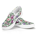 Tropical Cattleya Pattern Print White Slip On Sneakers