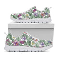 Tropical Cattleya Pattern Print White Running Shoes