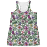 Tropical Cattleya Pattern Print Women's Racerback Tank Top