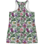 Tropical Cattleya Pattern Print Women's Racerback Tank Top