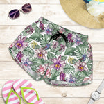 Tropical Cattleya Pattern Print Women's Shorts