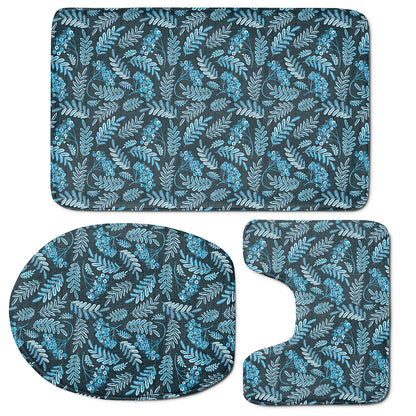 Tropical Denim Jeans Pattern Print 3 Piece Bath Mat Set