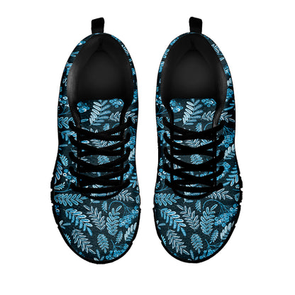 Tropical Denim Jeans Pattern Print Black Sneakers