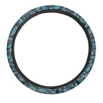 Tropical Denim Jeans Pattern Print Car Steering Wheel Cover