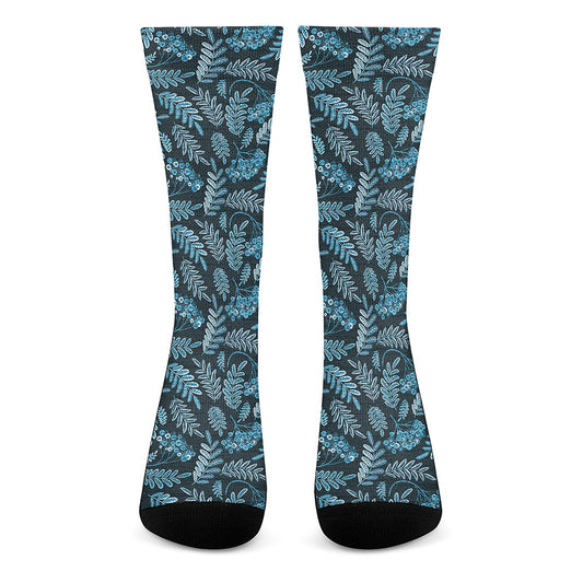 Tropical Denim Jeans Pattern Print Crew Socks