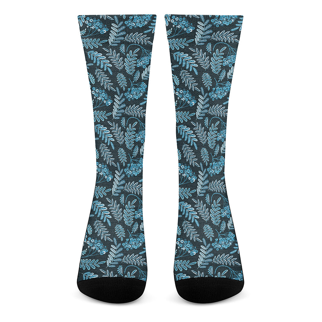 Tropical Denim Jeans Pattern Print Crew Socks