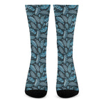 Tropical Denim Jeans Pattern Print Crew Socks